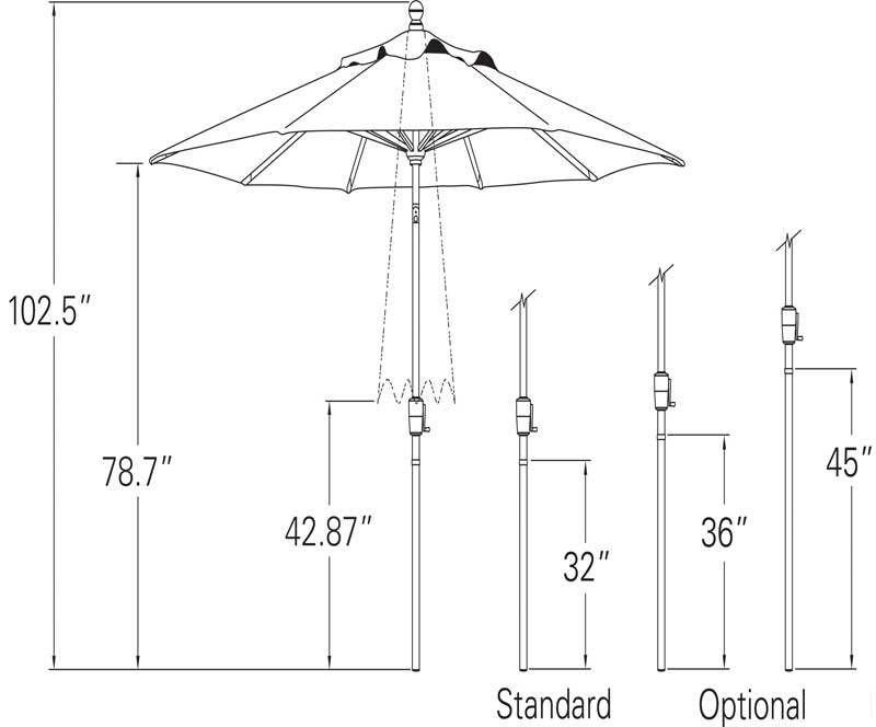 9' Push Button Tilt Market Umbrella Grade C by Treasure Garden - Image 2